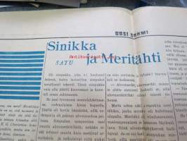 Uusi Suomi 1935 nr 5 (3.2.) Sunnuntailiite, sis. mm. seur. artikkelit; Diplomatiamme ensiaskeleilta, Kujanjuoksu eli kuinka lukiolaisnoviisit saivat täydet