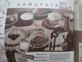 Kotiliesi 1954 nr 1  Tammikuu 1954. mm. Teinityttö kilpailun parhaat Päivikki Härö Sirkka Tunkelo Hilkka Uuskallio, Perboraatti ei ole pesuaine, Taideteollisuus