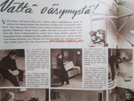 Kotiliesi 1954 nr 1  Tammikuu 1954. mm. Teinityttö kilpailun parhaat Päivikki Härö Sirkka Tunkelo Hilkka Uuskallio, Perboraatti ei ole pesuaine, Taideteollisuus