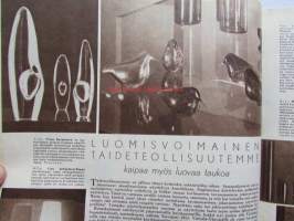 Kotiliesi 1954 nr 1  Tammikuu 1954. mm. Teinityttö kilpailun parhaat Päivikki Härö Sirkka Tunkelo Hilkka Uuskallio, Perboraatti ei ole pesuaine, Taideteollisuus
