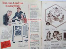 Kotiliesi 1954 nr 1  Tammikuu 1954. mm. Teinityttö kilpailun parhaat Päivikki Härö Sirkka Tunkelo Hilkka Uuskallio, Perboraatti ei ole pesuaine, Taideteollisuus