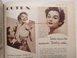 Kotiliesi 1954 nr 20 -mm. Ruusupapu, Ryijymatto, Ann-Mari Grönvik koti takan äärellä, Kätilöopisto, Sukaatti, Omenalotta, Omena-kurpitsamarmelaadi, Katso