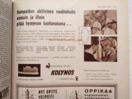 Kotiliesi 1954 nr 20 -mm. Ruusupapu, Ryijymatto, Ann-Mari Grönvik koti takan äärellä, Kätilöopisto, Sukaatti, Omenalotta, Omena-kurpitsamarmelaadi, Katso