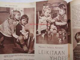 Kotiliesi 1954 nr 20 -mm. Ruusupapu, Ryijymatto, Ann-Mari Grönvik koti takan äärellä, Kätilöopisto, Sukaatti, Omenalotta, Omena-kurpitsamarmelaadi, Katso
