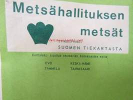 Metsähallituksen metsät - erikoispainos Suomen tiekartasta, alue 2 / 1971