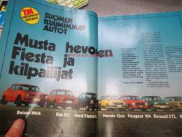Tekniikan Maailma 1976 nr 23 Suuri autonumero, sis. mm. seur. artikkelit / kuvat / mainokset; Vertailussa Fiesta - Honda - Fiat - Renault - VW - Peugeot - Datsun,