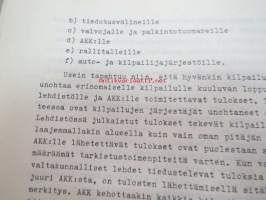 Rallikilpailujen järjestämis- ja turvallisuusohjeet AKK