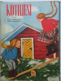 Kotiliesi 1952 nr 6, 15.3.1952 maaliskuu II numero, Silo, Uudet kansakolut liian ylellisiä, Kesämaja &quot;Kolmikerta&quot;, Hiljaisten tyttöjen (kuurojen) emäntäkoulu, ym.