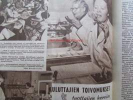 Kotiliesi 1952 nr 3 helmikuu I, Tekstiilitaiteilija Rauha Aarnio kolme mattoa, Kokosivun mainos Fazer Pinocchio toffee, Sokerimunkki-resepti, Silo-villatakkimainos..