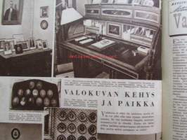 Kotiliesi 1952 nr 5 maaliskuu I, Otaniemi on Teekkarikylä, Kansanyhteisö kruunaa nuoren äidin Elisabeth II, Astiankuivatuskaappi, Ompelen olympiakesäksi, ym.