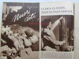 Kotiliesi 1952 nr 5 maaliskuu I, Otaniemi on Teekkarikylä, Kansanyhteisö kruunaa nuoren äidin Elisabeth II, Astiankuivatuskaappi, Ompelen olympiakesäksi, ym.