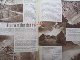 Kotiliesi 1952 nr 16 -mm. Elokuun antia Viinimarjajuoma, Vadelma ja viinimarjapaistos, Kesävanukas, Turun Mamman etikkakurkkuja, Oletko toinen nainen, Naistenkylä