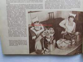 Kotiliesi 1952 nr 17 -mm. Hilma Korhonen  (Anjalan Muhniemi ) esitellään. Puuratarhapolku ja porras, Sisustuksen aakkoset, Painekeitin