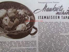 Kotiliesi 1952 nr 19, 2.10.1952, Takapihan vilkasta elämää, Sampo Lahtela Juokseeko taskuraha itsestään Gallup 72 pojasta, Sairaanhoitaja Aino Durchman, Munacurry...