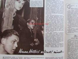 Kotiliesi 1955 nr 4 -mm. helmikuu Kansallispuku ajaton muoti, Talousneuvos Martta Kuusela, Piimäpiirakat, Katso kuvista tarkemmin sisällys ja mainoksia.