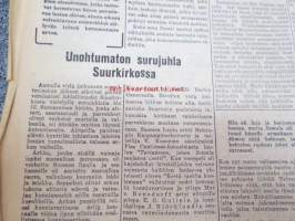 Turun Sanomat 5.2.1951, sis. mm. seur. artikkelit / otsikot / kuvat;  Suomen Marsalkan viimeinen matka - Unohtumaton kansallinen surujuhla - Unohtumaton surujuhla