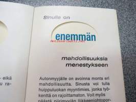 Ammattimaisen automyyjän ura / GM uraopas, sis. mm. seuraavaa; Tulet saamaan eenmmän kolulutusta ja apua työssäsi, Automyyjänä sinulla tulee olemaan enemmän