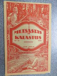 Metsästys ja kalastus 1926 nr 10, sis. mm. seur. artikkelit / jutut / kuvat; Haulikon papintodistus osa 3., W:m Wallenius - Muistelmia entisiltä eräretkiltä -