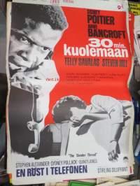 30 minuuttia kuolemaan - En röst i telefonen - The Slender Thread -elokuvajuliste, mm. Sidney Poitier, Anne Bancroft