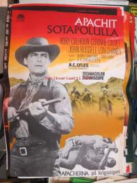 Apassit sotapolulla - Apacherna på krigsstigen - Apache uprising -elokuvajuliste, mm. Rory Calhoun, Corinne Calvet, John Russell, Lon Chaney