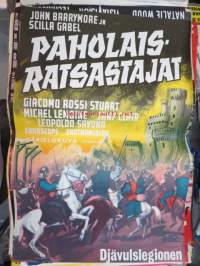 Paholaisratsastajat - Djävulslegionen - I Diavoli di spartimento -elokuvajuliste, mm. Giacomo Rossi Stuart, Michel Lemoine, Jany Clair