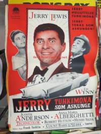 Jerry Tuhkimona - Jerry som Askunge - Cinder-Fella -elokuvajuliste, mm. Jerry Lewis, Judith Anderson, Anna Maria Alberghetti