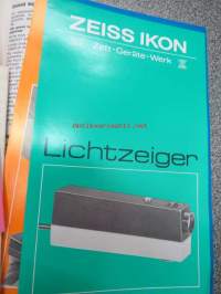 Zeiss Ikon Perkeo 511 diaheitin käyttöohjekirja, Zettolux kauko-ohjain esite, Lichtzeiger osoitin -esite, Timer (ajastin) esite, käyttöohjeen suomennos monisteena