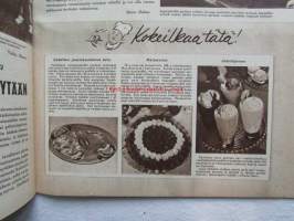 Kotiliesi 1953 nr 13-14 heinäkuu -mm. Kesäloman leikkitoverit, Hellin Mustala piha kukkii koko kesän, Elisabeth II Kruunausvuoden englantilainen nainen,