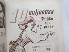 Kotiliesi 1953 nr 17  syyskuu -mm. Koulutytön syksyinen pukunäytös, 100 punaista tomaatti, Uudessa koulussa yksin ja vieraana, Vanhoja taloja suuria huoneita,