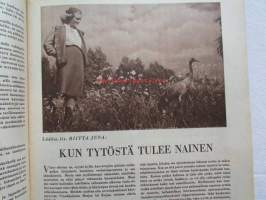 Kotiliesi 1953 nr 22 -mm. Kaunis käytös hyvä eväs elämään, Taiteellisia tyttöjä, Lääket.lis. Riitta Juva kun tytöstä tulee nainen, Makkarapata,