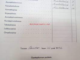 Päästötodistus, Turun yleinen ammattilaiskoulu, Esko Nieminen 1942