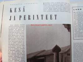 Kotiliesi 1963 nr 12 -mm. Ulkomaalainen vieras, Sauna Sipoossa, Kekseliään emännän koti, Kesäperinne, Jalkinesäilytys, Tarkastele kuvista tarkemmin sisältöä.