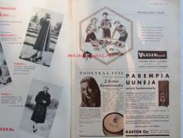 Kotiliesi 1952 nr 22 -mm. Irja Palonen Ompele jerseypuku, Nukkekoti, Tuulikannel, Arkkitehti Hanna-Liisa Kalliala 20-luku on vaihtunut 50-luvuksi, Pariloitu pihvi,
