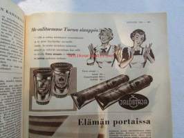 Kotiliesi 1952 nr 22 -mm. Irja Palonen Ompele jerseypuku, Nukkekoti, Tuulikannel, Arkkitehti Hanna-Liisa Kalliala 20-luku on vaihtunut 50-luvuksi, Pariloitu pihvi,