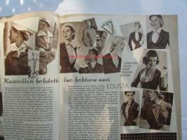 Kotiliesi 1952 nr 22 -mm. Irja Palonen Ompele jerseypuku, Nukkekoti, Tuulikannel, Arkkitehti Hanna-Liisa Kalliala 20-luku on vaihtunut 50-luvuksi, Pariloitu pihvi,