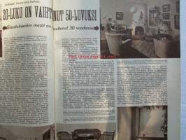 Kotiliesi 1952 nr 22 -mm. Irja Palonen Ompele jerseypuku, Nukkekoti, Tuulikannel, Arkkitehti Hanna-Liisa Kalliala 20-luku on vaihtunut 50-luvuksi, Pariloitu pihvi,