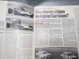 Bil Sport 1973 nr 8 sis. mm. artikkelit / kuva / mainokset; Ingvar Carlsson - svensk bilsports allroundmästare,Emma-Brasta-match i Falkenberg smakprov..., Grattis