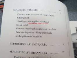 Alfa-Laval - Separering av oljor för marina ändamål -öljyjen separointi, laivoja koskevaa teknistä tietoa ym.