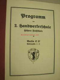 Programm der 2. Handwerkerschule (höhere Fachschule)