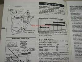 Briggs &amp; Stratton 92500, 92900, 93500, 94500, 94900, 95500, 110900, 111900, 113900, 114900, 130900, 132900 operating and maintenance instructions -käy