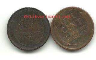 USA 1 cent 1916 ja 1917
