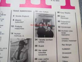 Me naiset 1972 nr 49, sis. mm. seur. artikkelit / kuvat / mainokset; Sorella Englund, Nuorisohotelli Kirkkonummella, Pelastusarmeijalaisten joulu - Liisa Ripatti -