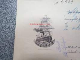Alb. Henricson / fartyget &quot;Borgå&quot;, 1.9.1911 -konossomentti / laivarahtikirja