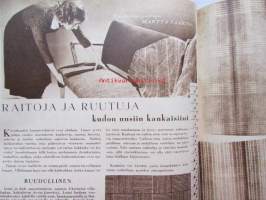 Kotiliesi 1955 nr 3 -mm. Aino Hausmann Miksi muutut hopealusikka?, Sianmurekekääryleet, Nuoren parin koti 20:llä Snelmannilla, Katso kuvista tarkempi sisältö