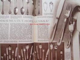 Kotiliesi 1955 nr 3 -mm. Aino Hausmann Miksi muutut hopealusikka?, Sianmurekekääryleet, Nuoren parin koti 20:llä Snelmannilla, Katso kuvista tarkempi sisältö