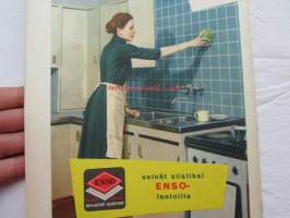 Kotiliesi 1955 nr 5 -helmikuu mm. Keurunselän rannat kutsuvat jälleen, Hilda Kontturi tyyliä kotikutoiseen, Dagmar karpio, Kääretorttu, , Katso kuvista tarkempi