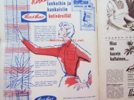 Kotiliesi 1955 nr 5 -helmikuu mm. Keurunselän rannat kutsuvat jälleen, Hilda Kontturi tyyliä kotikutoiseen, Dagmar karpio, Kääretorttu, , Katso kuvista tarkempi