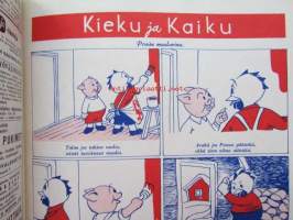 Kotiliesi 1955 nr 6 -mm. Lyydi Annikki Kokko Sisun ja taidon mestarikirja, Tupajumi talossa, Pinaattimuhennos, Appelsiinimarmeladi, Vasikan käärepaisti,