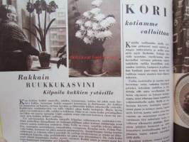 Kotiliesi 1955 nr 6 -mm. Lyydi Annikki Kokko Sisun ja taidon mestarikirja, Tupajumi talossa, Pinaattimuhennos, Appelsiinimarmeladi, Vasikan käärepaisti,