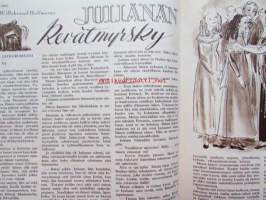 Kotiliesi 1955 nr 6 -mm. Lyydi Annikki Kokko Sisun ja taidon mestarikirja, Tupajumi talossa, Pinaattimuhennos, Appelsiinimarmeladi, Vasikan käärepaisti,